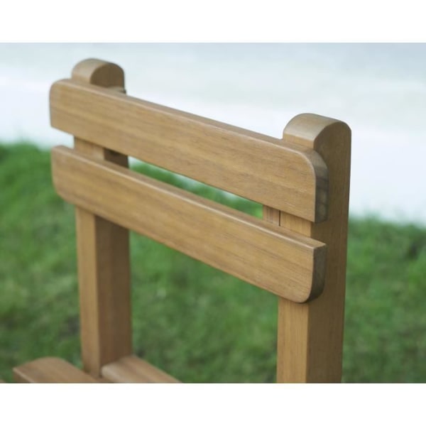 Barns trädgårdsmatsats - fyrkantigt bord 65x65 cm och 2 stolar - Trä - För barn