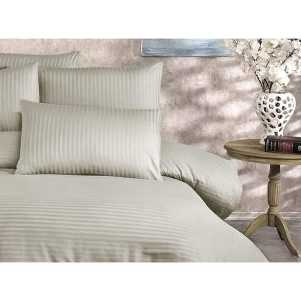 Bäddset - 1 påslakan 220x240 cm + 2 örngott 60x60 cm - 70% polyester, 30% bomull - Cappuccino