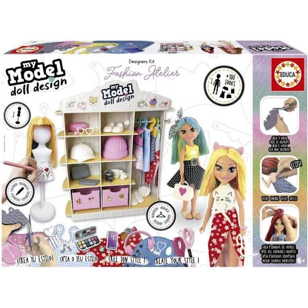 MY MODELL DOLL DESIGN FASHION ATELIER - EDUCA - Stylingspel - 19350