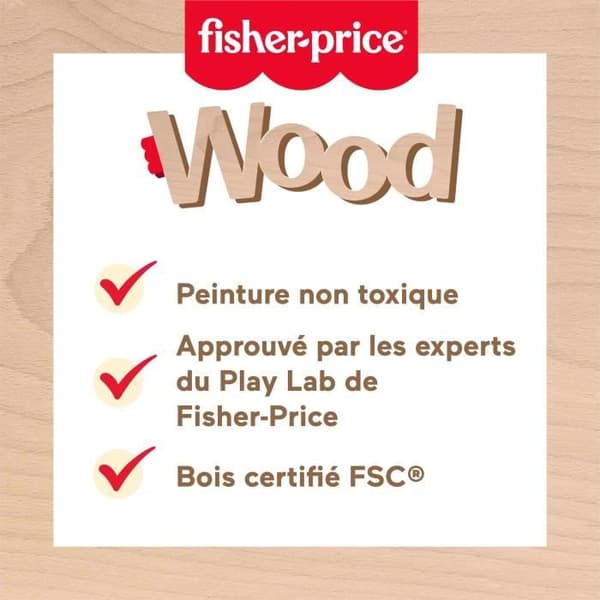 Fisher-Price - Träpussel med djur - Formsortering med 13 bitar - Fisher-Price - JFG10