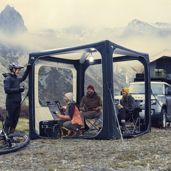 Uppblåsbart campingskydd - DOMETIC - HUB - Enkel uppblåsningspunkt Air Frame - Vattentät - Mått 2,3 x 2,3 x 2,3 m