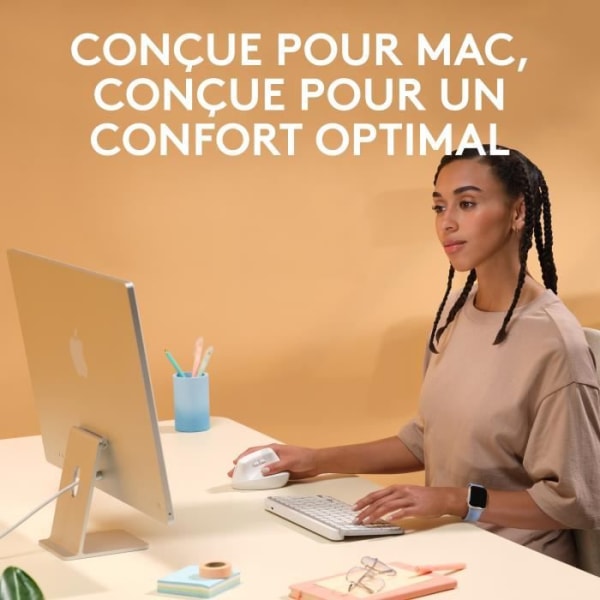 Logitech - Lyftmus för Mac - trådlös ergonomisk - vit