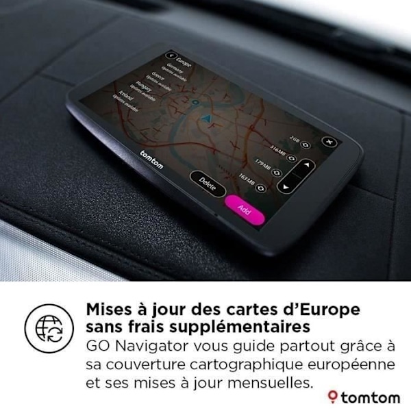 GPS - TOMTOM - GO Navigator 2:a generationen - 6 tum - Wi-Fi-uppdatering - Europakartor