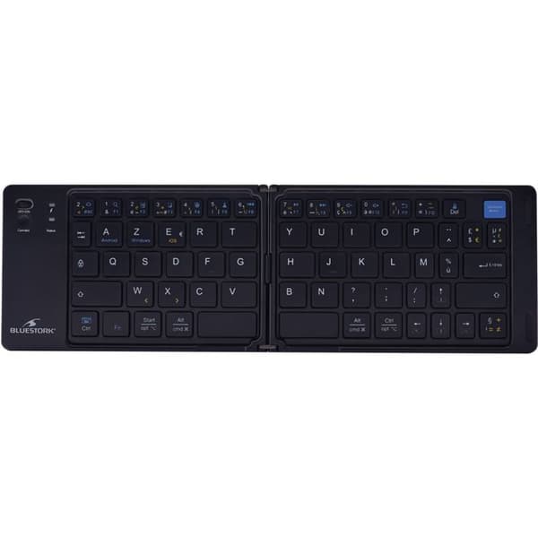 Hopfällbart trådlöst tangentbord - Dator, surfplatta, smartphone, TV - Saxtangenter - BLUESTORK - KB-MINI-FOLD/FR - AZERTY - Svart