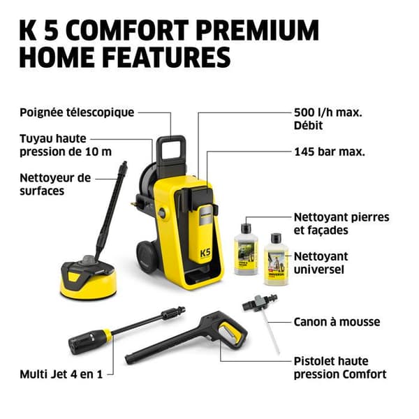 Kärcher K 5 Comfort Premium Home högtryckstvätt - 500 l/h - 2100 W - 145 bar
