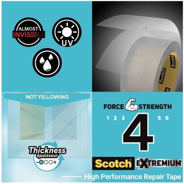 3M Invisible Extremium Repair Cloth - Transparent - 20mx48mm
