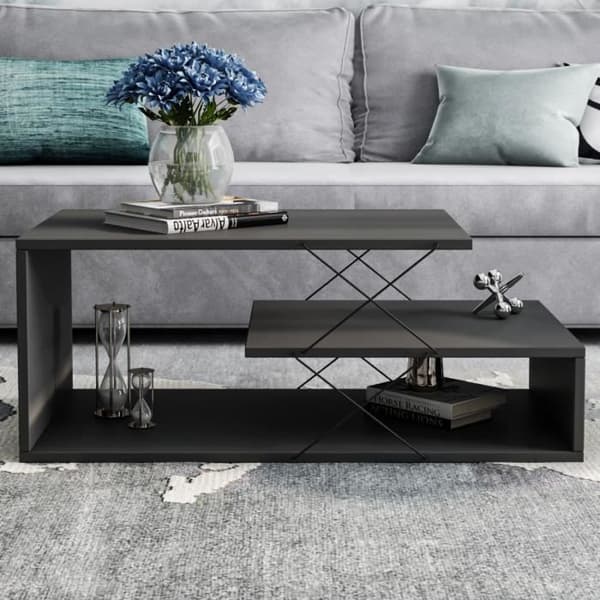 Soffbord - CAYENNE - Rektangulärt - Antracit - 100 x 50 x 40 cm