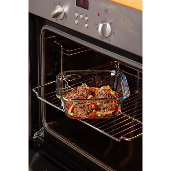 Fyrkantig låda med lock - PYREX - 1451030 - 16 x 16 cm - 800 ml - Cook & Go - Borosilikatglasbas
