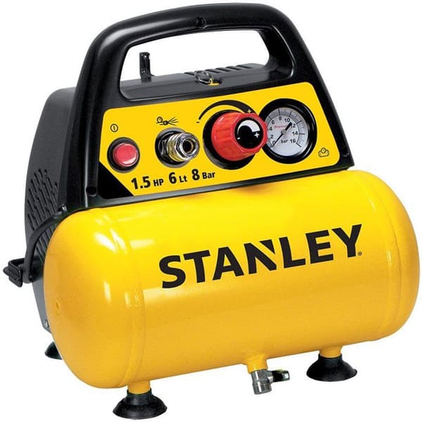 Kompressor - Horisontell - Stanley - Koaxial - 6 L - 1,5 HK - Slang + Blåspistol