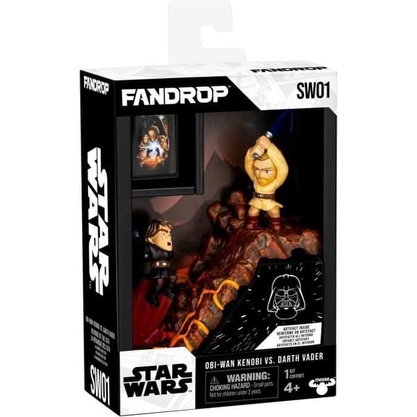 Figur - FANDROP x STAR WARS - Obi-Wan vs Anakin - Display med kultscen + miniaffisch - 18 cm