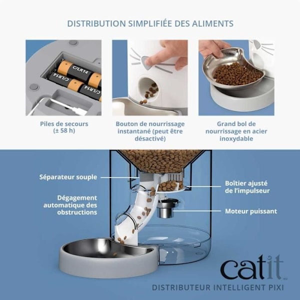 CATIT - PIXI Connected kibble dispenser för katter - 1,2 kg (styrs av en app)