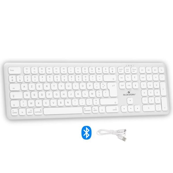 Bluetooth trådlöst tangentbord - BLUESTORK - MAC - Full storlek - Mac kompatibel - Vit