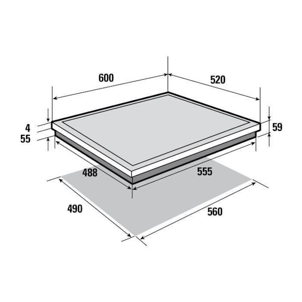 SAUTER SPI4664B Induktion Kokplatta - 4 brännare - 7200W - L60 x D51cm - Glasbeläggning - Svart