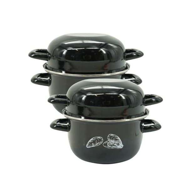Set med 2 musselkrukor - FACKELMANN - Emaljerad - 20,5 x 26 x 17,5 cm