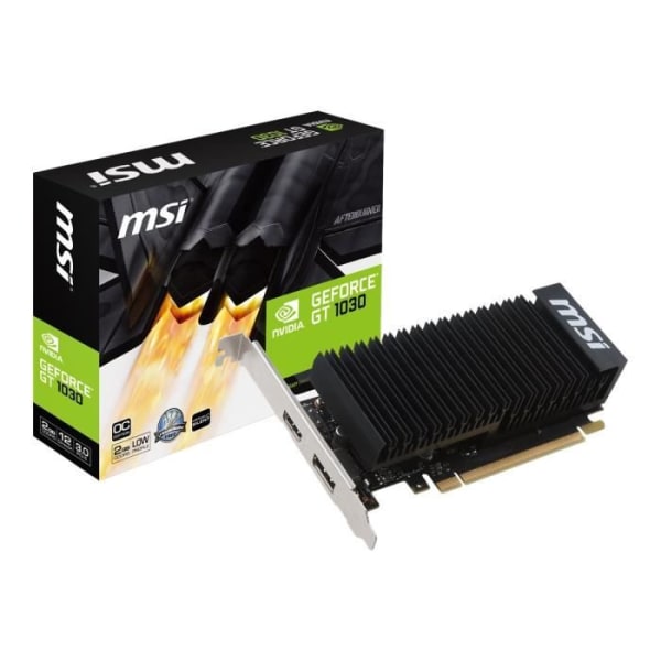 MSI GT 1030 2GHD4 LP OC GF GT 1030 2GB DDR4 PCIe 3.0 x4 Low Profile Grafikkort HDMI, DisplayPort