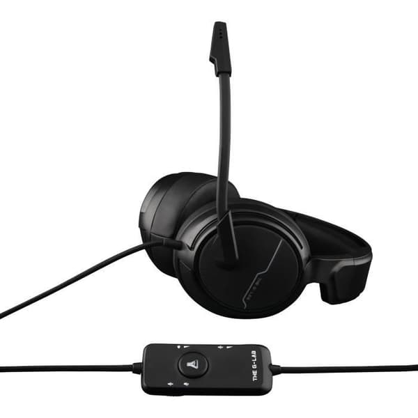 THE G-LAB Korp Thallium Headset med spelmikrofon - 7.1 Digital Sound - PC, PS4-kompatibel