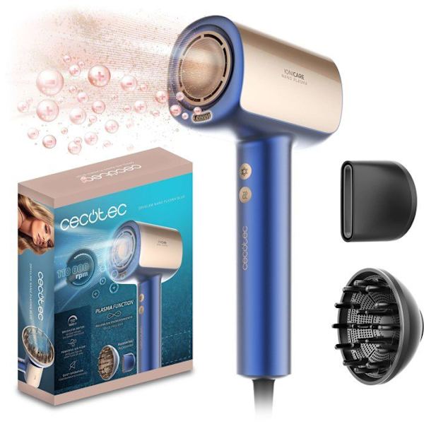 Hårtork - CECOTEC - DryGlam Nano Plasma Blå - 1600 W