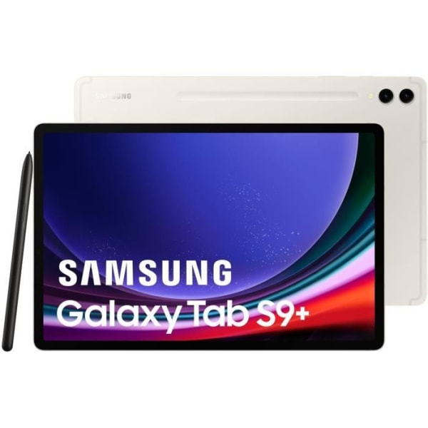 Touch Tablet - SAMSUNG - Galaxy Tab S9+ - 12.4 - RAM 12GB - 256 GB - Cream - S Pen ingår