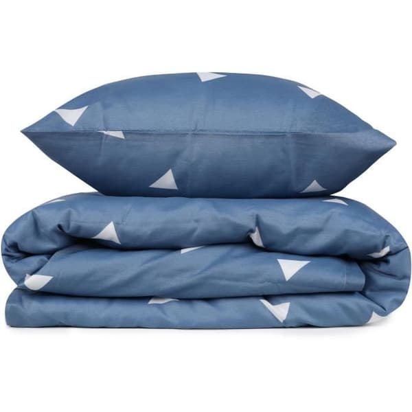 Bäddset - 1 påslakan 220 x 240 cm + 2 örngott 60 x 60 cm - 65% bomull, 35% polyester - Blå