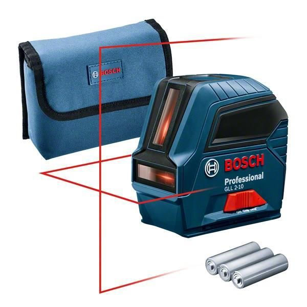 Linjelaser BOSCH PROFESSIONAL GLL 2-10 Svart, Blå, Röd