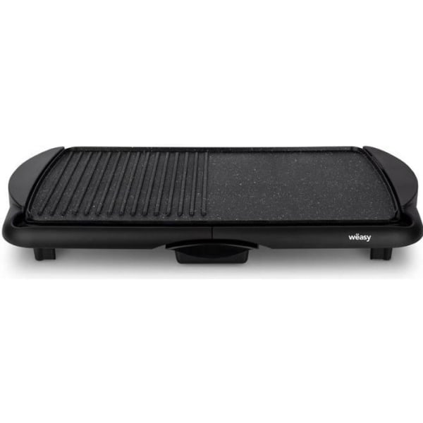 Weasy Sto52 Electric Pancha 2000W - Stone Effect Plate - 52x27cm - Justerbar temperatur - Anti -Adhesive Revetement - Avtagbar tank Svart