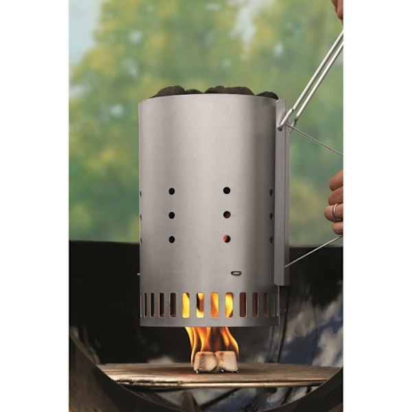 Ångskorsten för träkol skäggcue - WEBER - Rapidfire - Vikt 2.18 kg - Mått 32x19x30.5 cm