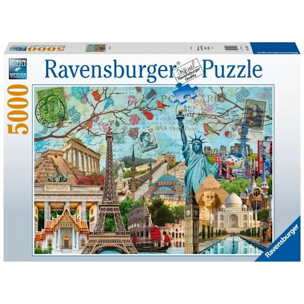 Ravensburger - Pussel 5000 p - Vykort med monument - Från 14 år