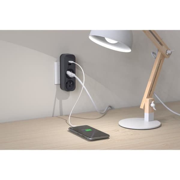 Biplite - QUARX - 2P 16A - Med USB-A och USB-C, NF-kompatibel