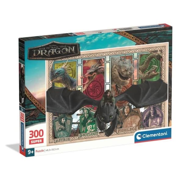 CLEMENTONI - 300 bitar Super - Hur man tränar sin drake