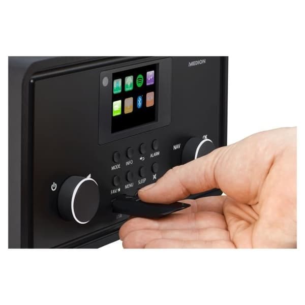 Internetradio - MEDION - DAB - Bluetooth - 2x10W RMS - Svart