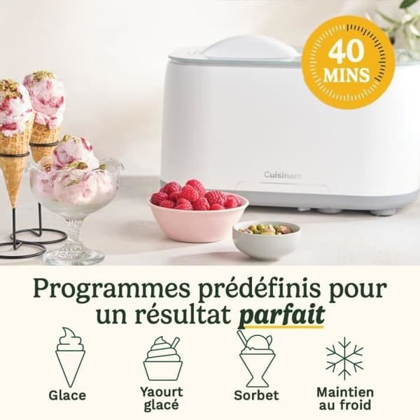 CUISINART glassmaskin - ICE90E - 100 W - 950 ml - Vit