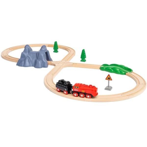 Ångbatteri Lokomotivkrets - BRIO World - 36017 - Träkrets - RAVENSBURGER - Röd