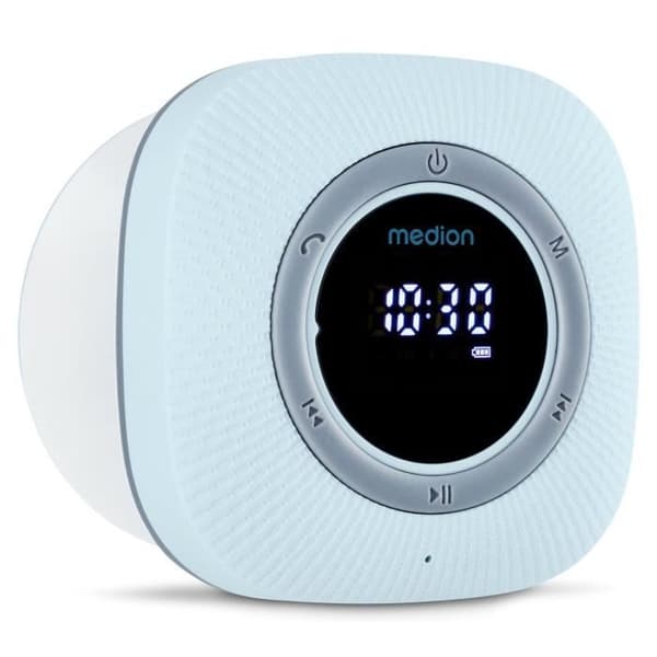 Duschradio - MEDION - FM - Bluetooth - IPX6 - Sugkoppsfäste - Blå