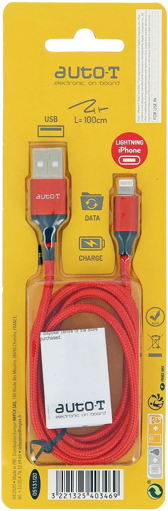 Kabel - AUTO T - 540346 - USB 2.0 - Lightning