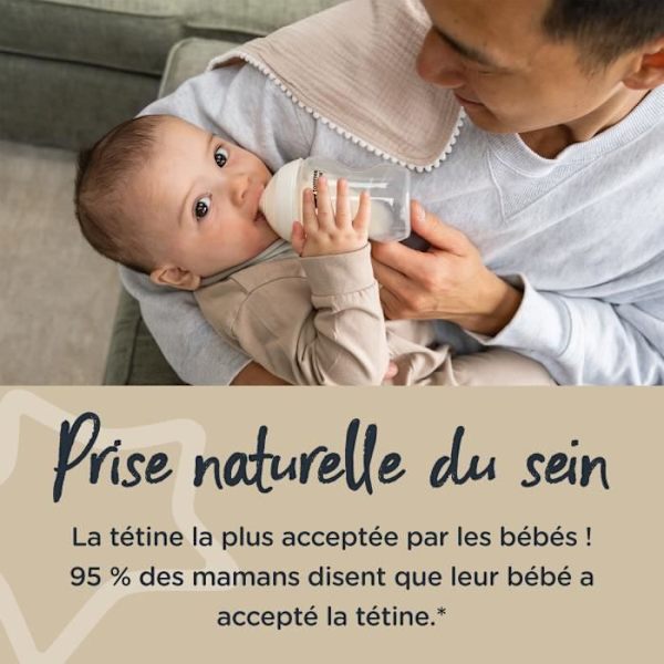 Tommee Tippee - Closer to Nature nappflaskor - Brösthärmar moderbröst med anti-kolikventil - Rosa