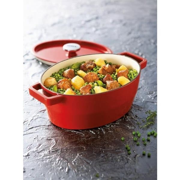 PYREX Slow Cook oval gryttskål 5,8 L röd
