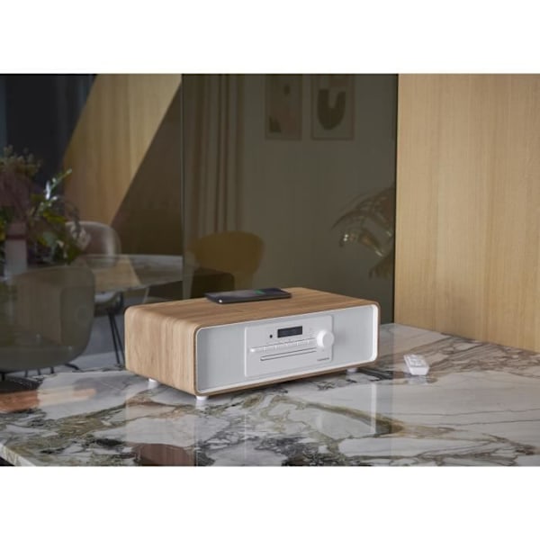 Bluetooth mikrosystem - THOMSON - Vit och svart - FM/CD/MP3/USB-radio, 60W, Equalizer