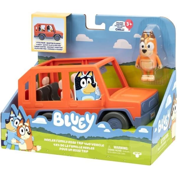 Bluey's Car - BLUEY - Familjefordon med Chilli-figur och tillbehör