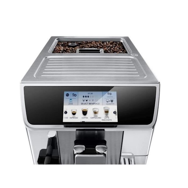 DELONGHI ECAM 650.75.MS Automatisk espressomaskin med kvarn PrimaDonna Elite - Rostfritt stål