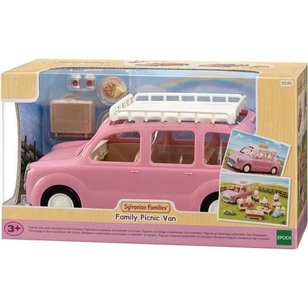 Den rosa minibussen och picknickuppsättningen
