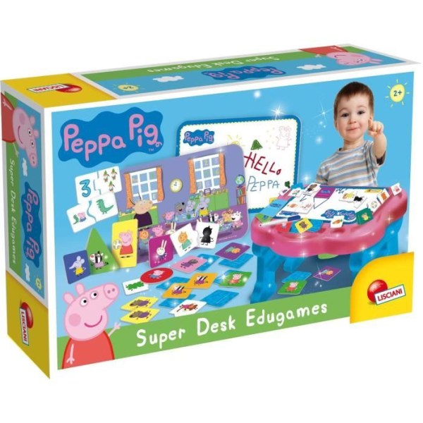 Aktivitetsbord med 10 spel - Peppa Pig Super skrivbord - Edu-spel - LISCIANI