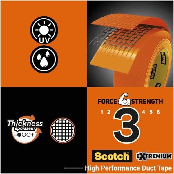 3M Universal Reparationsduk med hög synlighet - Orange - 25mx48mm