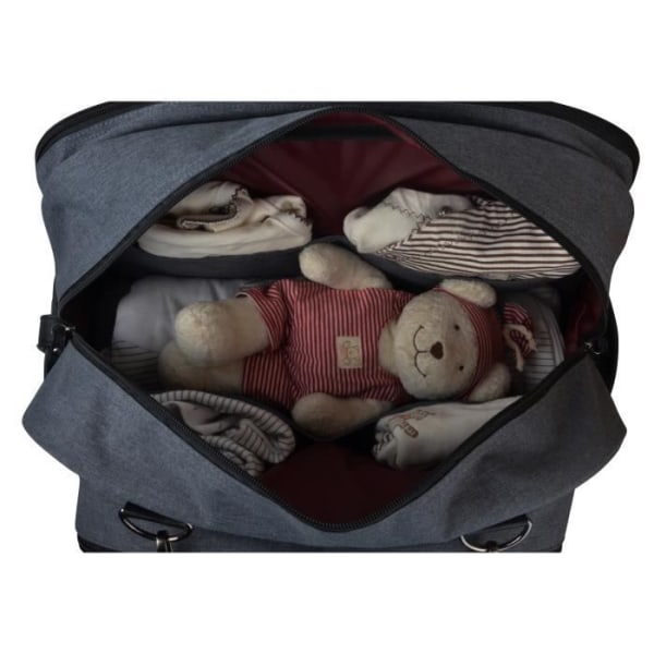 Baby ombord - byte av väska - veckan slutar rök - baby resväska - ljunggrå vinröd läderdetaljer och svart stor väska