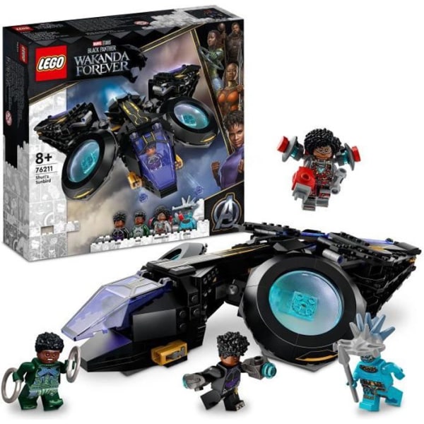 Lego Marvel 76211 The Sunbird de Shuri, Toy Vessel, Black Panther Figurines, Superhero