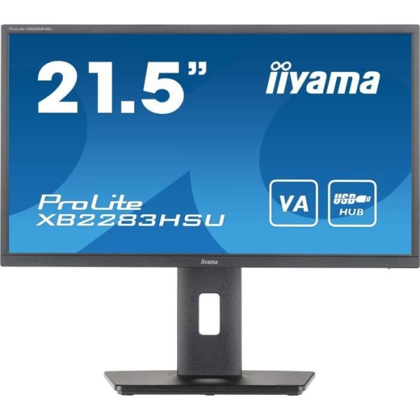 PC -skärm - IIYAMA PROLITE X2283HSU -B1 - 21.5 FHD - VA -platta - 1 ms - 75Hz - HDMI / DisplayPort / USB - FreeSync - Justerbar fot