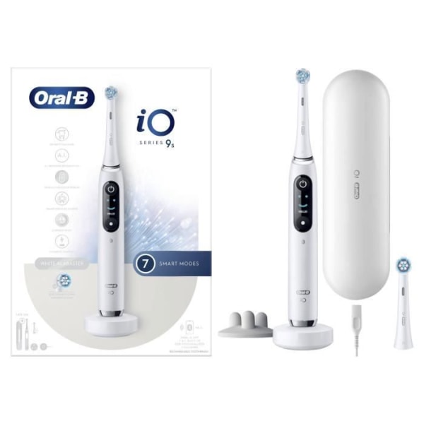 Oral-B iO 9N elektrisk tandborste - Vit - Oscillerande - 2 borsthuvuden, 1 laddare reseväska