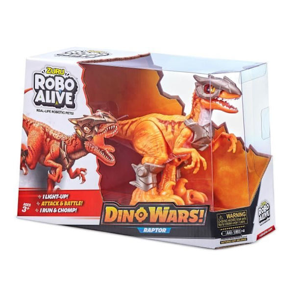 Robotleksak - ZURU - Robo Alive Dino Wars Raptor - Pansar, lätt och avancerad teknik