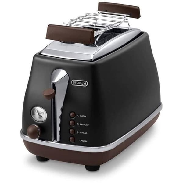 De'Longhi CTOV2103.BK Brödrost - 900W - 2 springor - Mattsvart/Choklad
