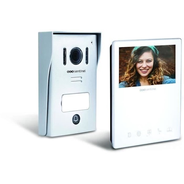 Kabelansluten videointercom, vit färg - VisioKit 4.3 - SCS SENTINEL