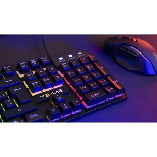 Speltangentbord - RGB-membran - THE G-LAB - KEYZ-CAESIUM/FR - FR Layout - 12 genvägar - 19 anti-ghosting-tangenter